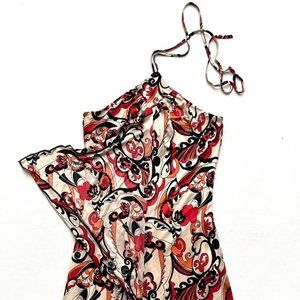 Heart Moon Star Halter Floral Summer Dress ( S  )